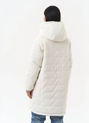 Женская удлиненная куртка с капюшоном