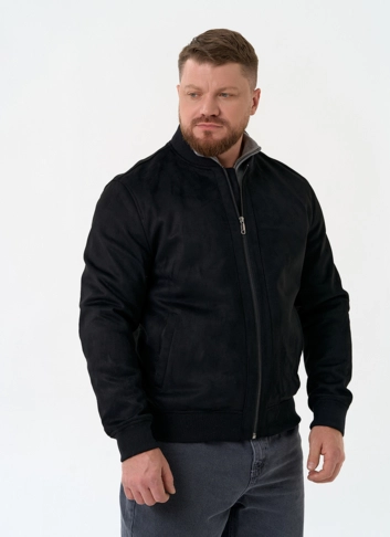 Мужская куртка бомбер из эко замши