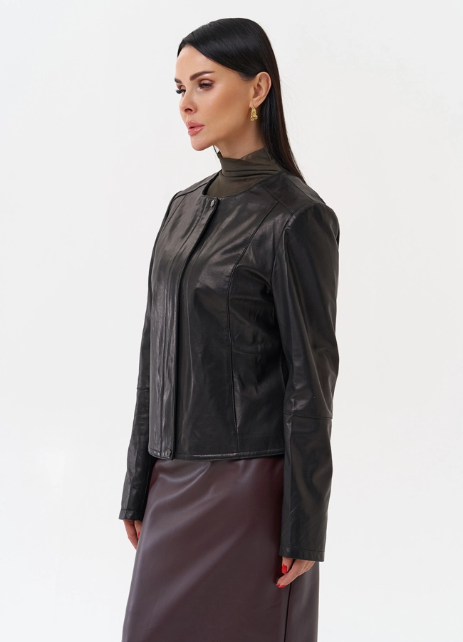 Женская кожаная куртка модель № 29909 универмаг малина