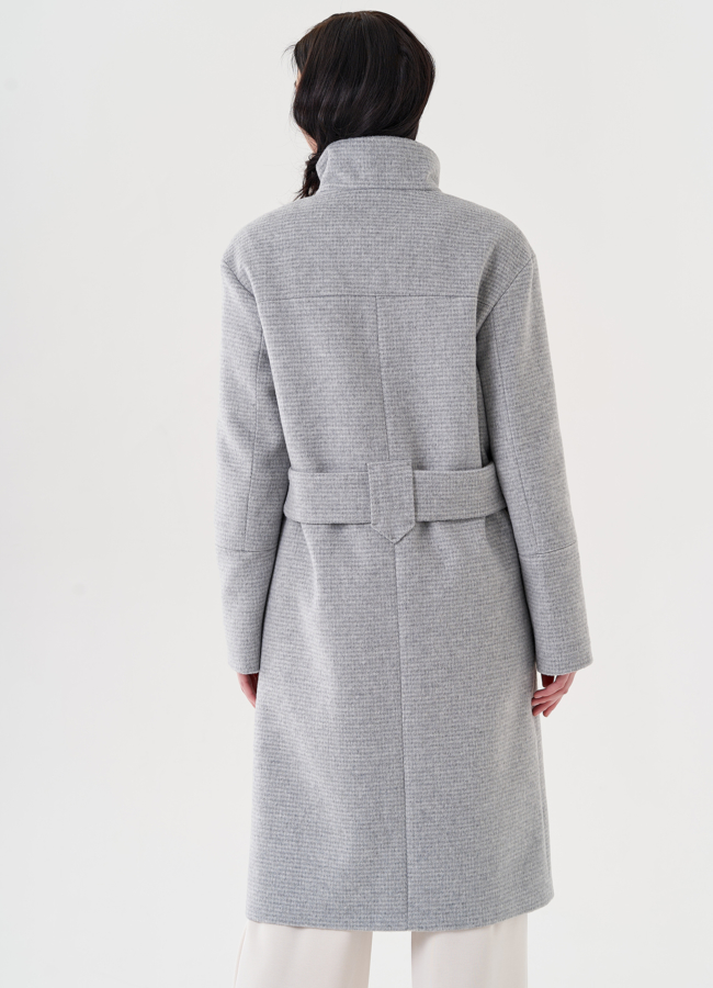 Женское пальто с воротником стойка модель № 24384 универмаг малина