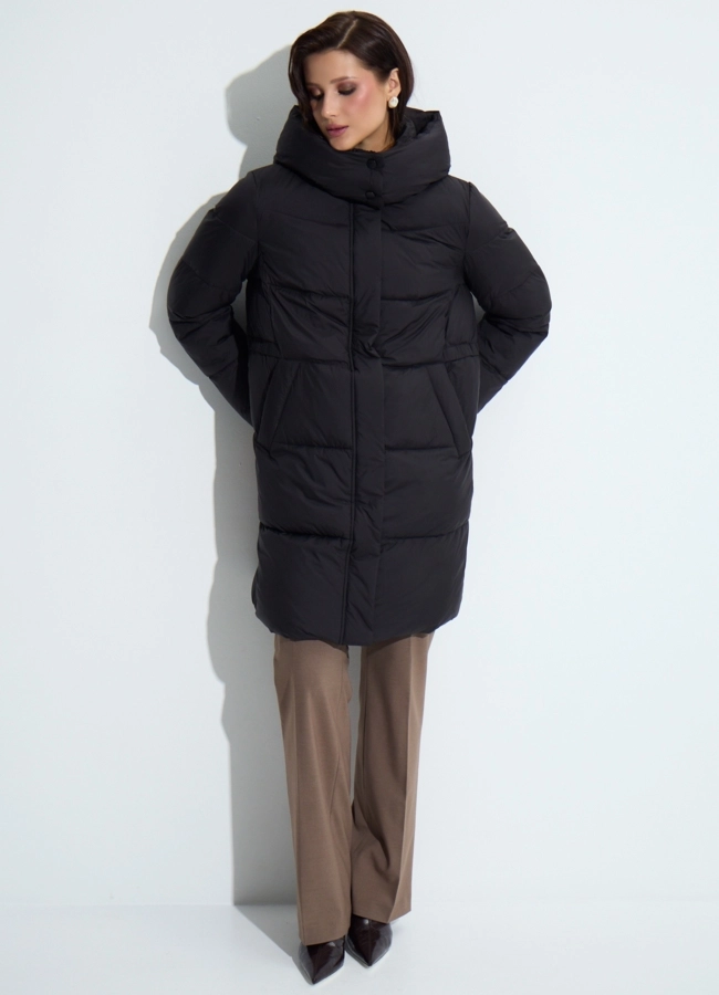 Женский пуховик с капюшоном модель № 33736 универмаг малина фото