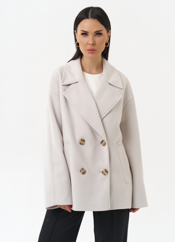 Укороченное двубортное пальто