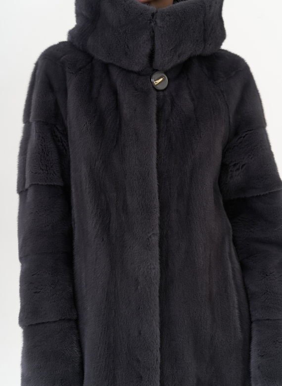 Шуба из норки в цвете графит