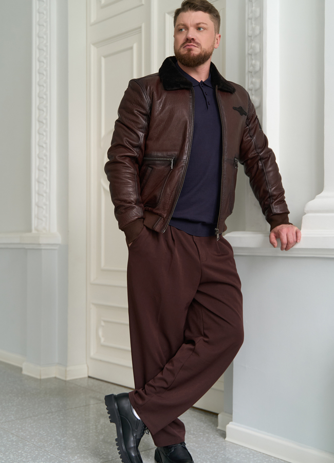 фото Мужская натуральная дубленка модель № 31794