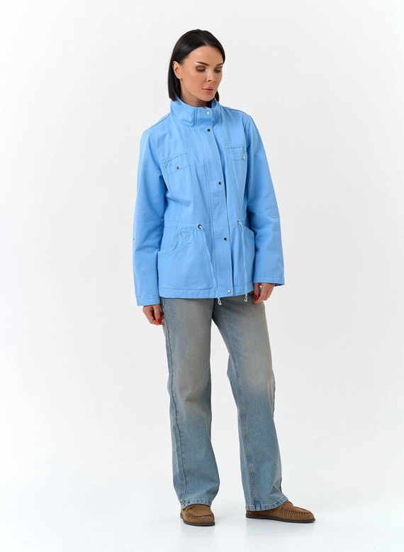 Женская ветровка с воротником стойкой