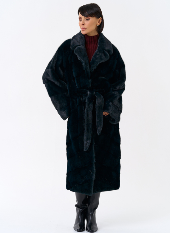 Зеленая шуба из норки