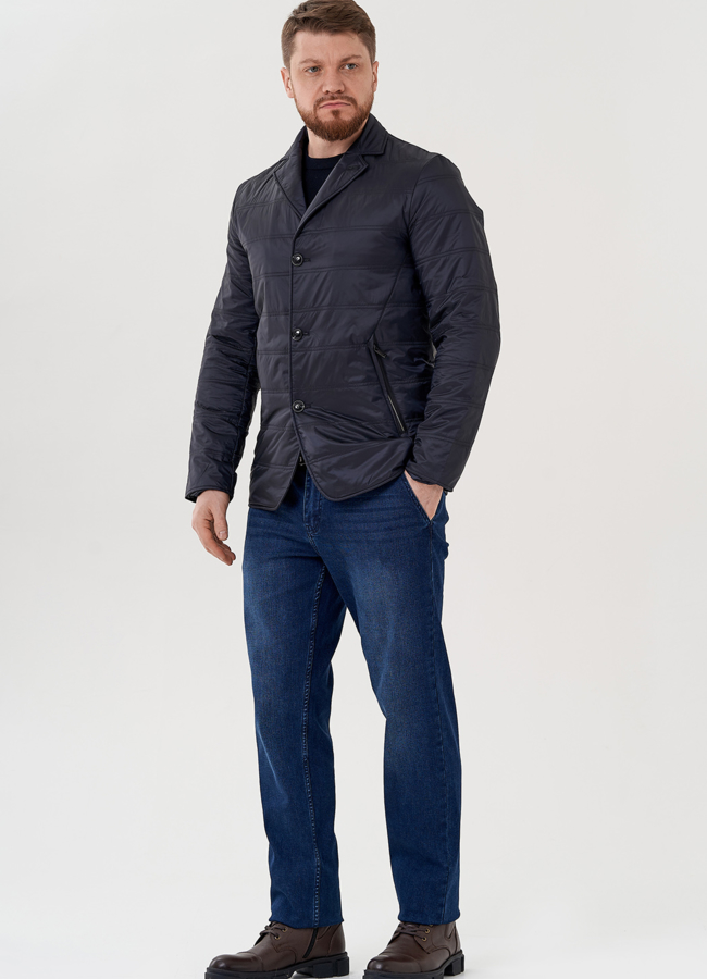 Мужская куртка синего цвета  модель № 24356 в кредит