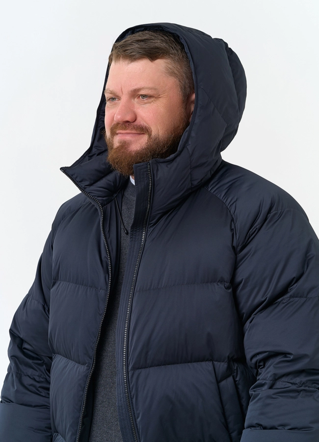 Мужской пуховик с капюшоном  модель № 34384 универмаг малина фото