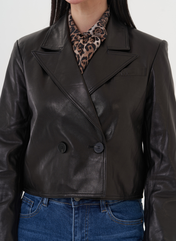 Кожаная куртка-пиджак 